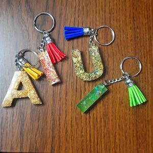 Letter Keychain Resin